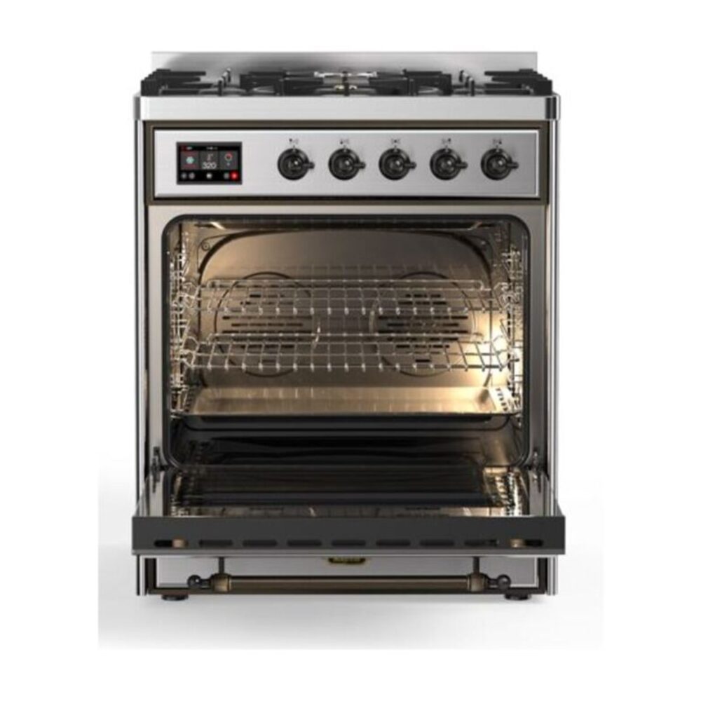 ILVE_UM30DQNE3SSB_Majestic_II_30"_Dual_Fuel_Range_Front_View