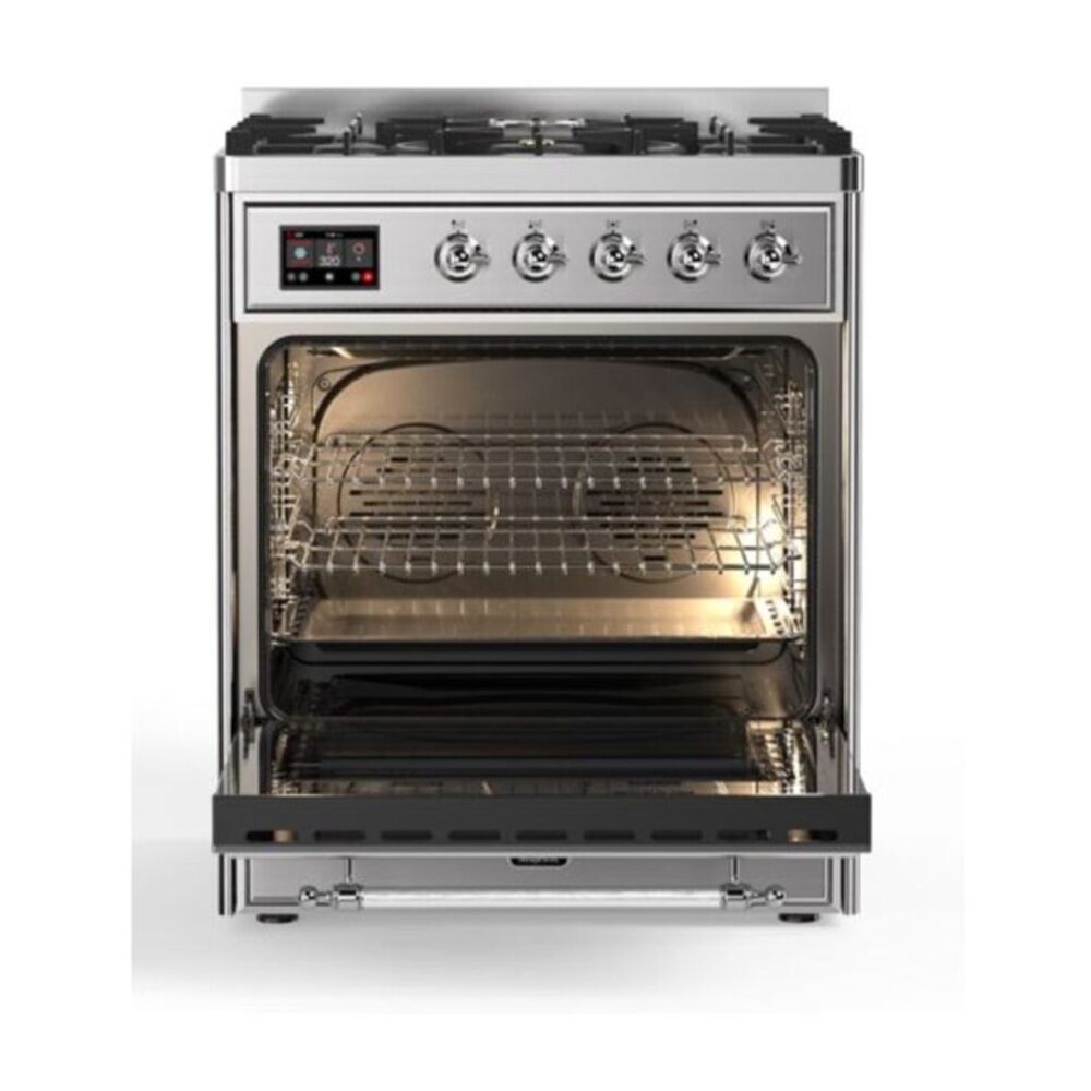 ILVE_UM30DQNE3SSCLP_Majestic_II_30"_Dual_Fuel_Range_Front_View