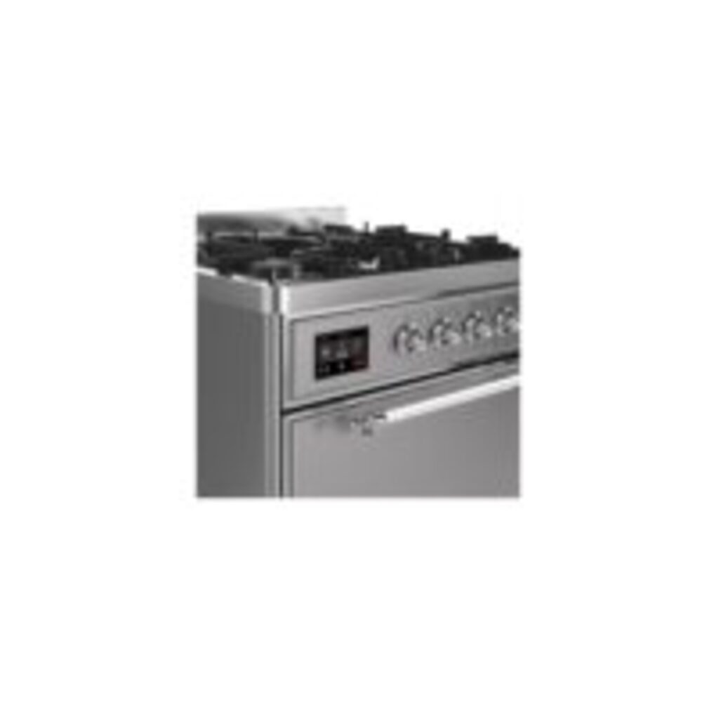 ILVE UM30D Majestic II 30 inch Dual Fuel Range with 5 Black Brass Burners