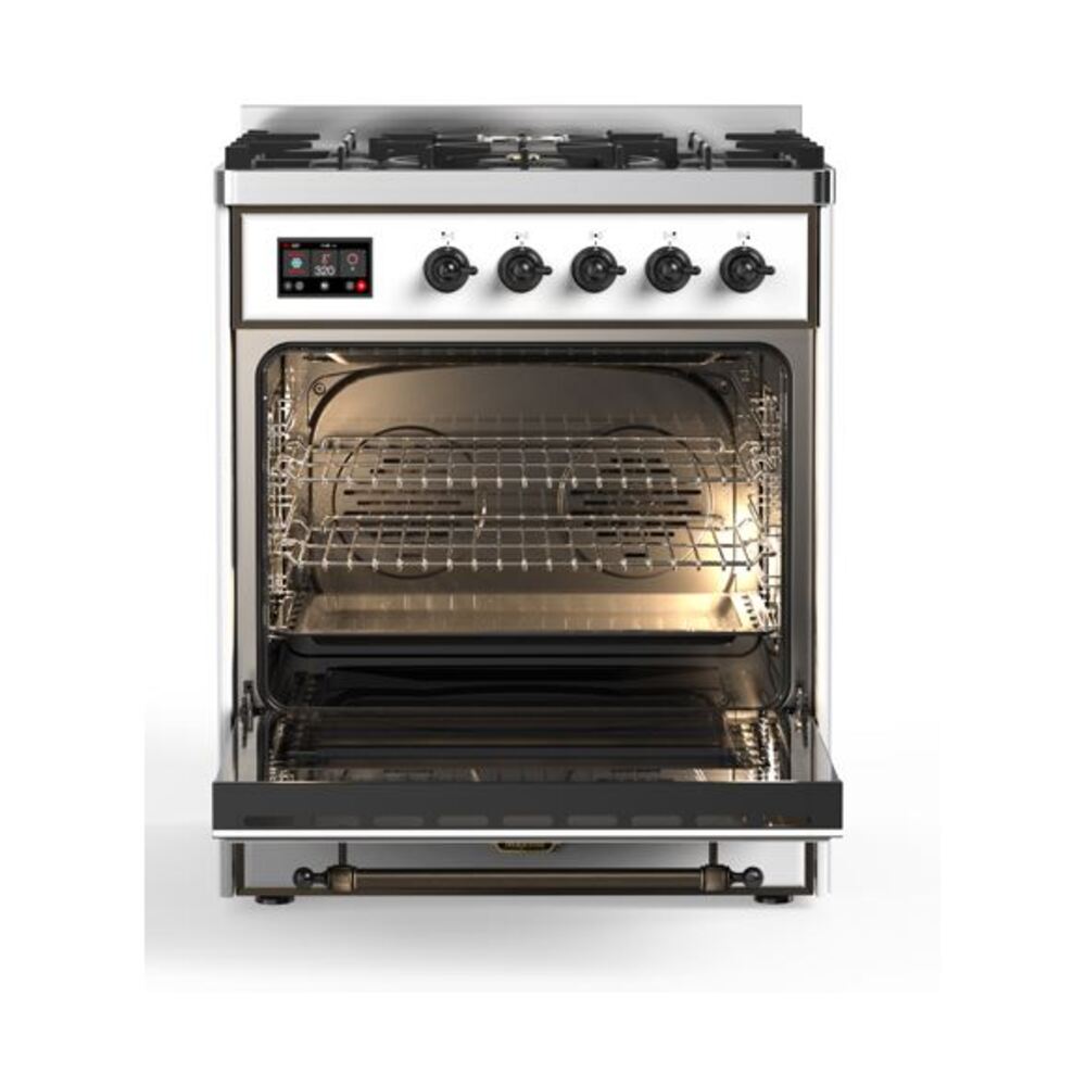 ILVE_UM30DQNE3WHBLP_Majestic_II_30"_Dual_Fuel_Range_Front_View