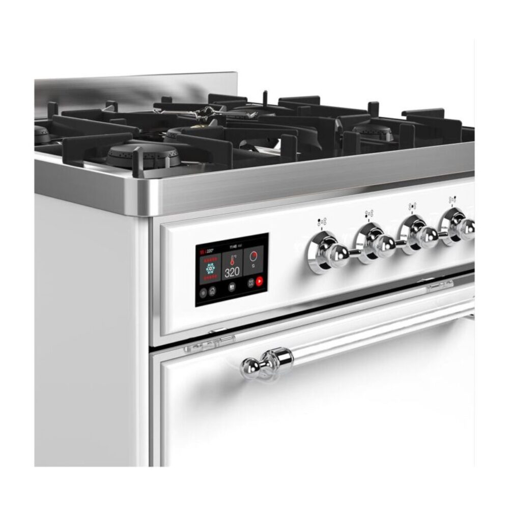 ILVE UM30D Majestic II 30 inch Dual Fuel Range with 5 Black Brass Burners