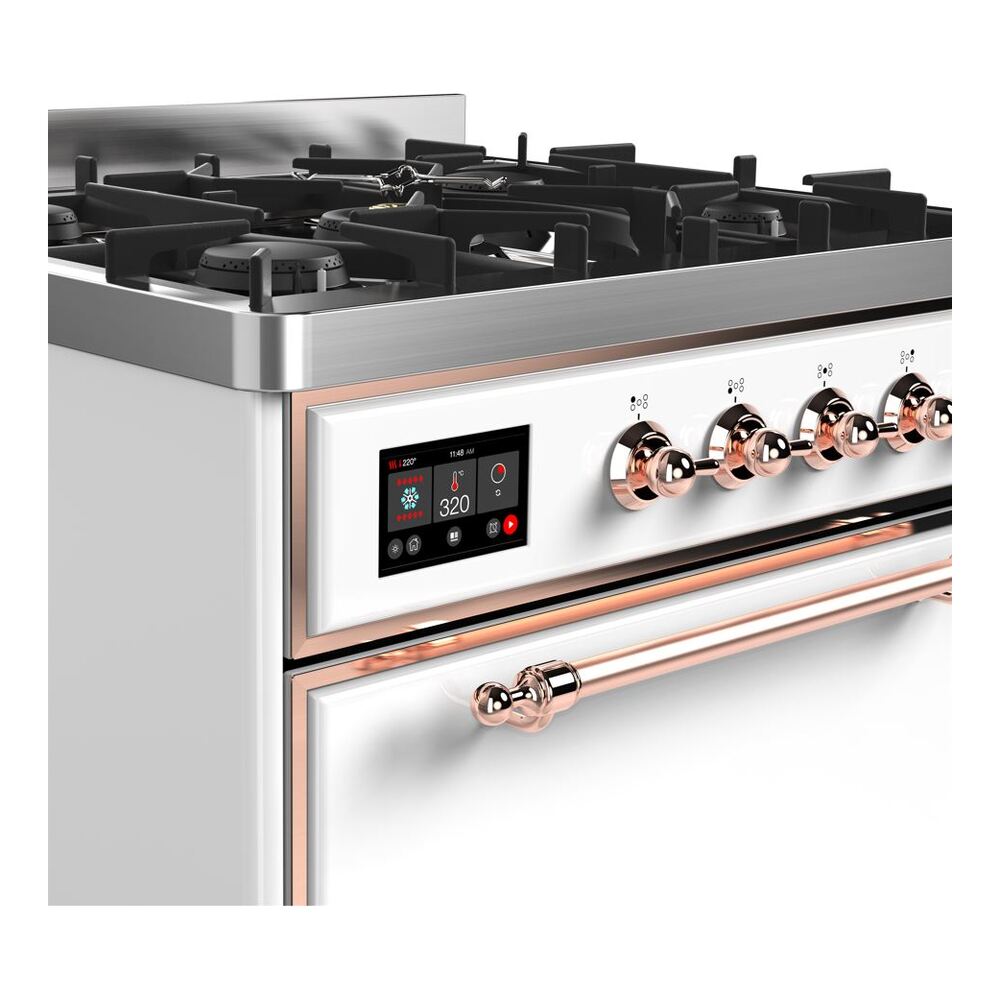 ILVE UM30D Majestic II 30 inch Dual Fuel Range with 5 Black Brass Burners