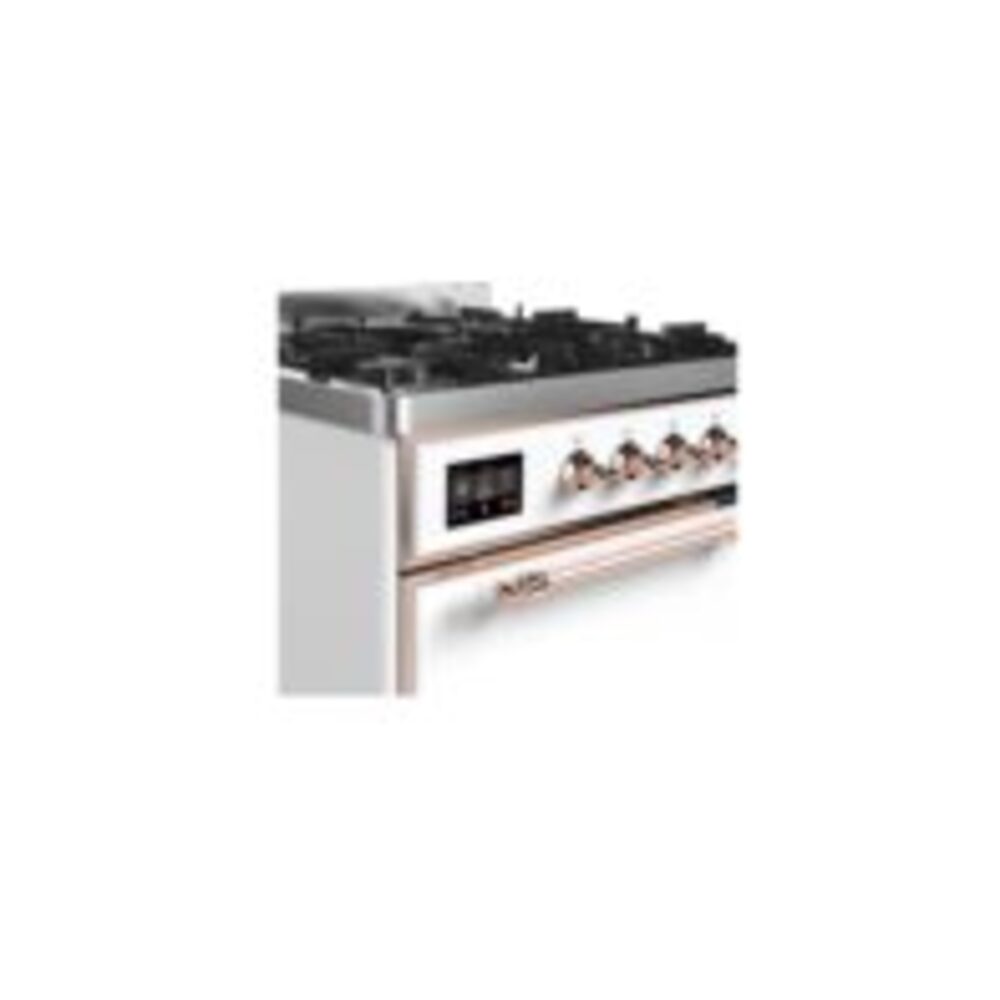 ILVE UM30D Majestic II 30 inch Dual Fuel Range with 5 Black Brass Burners
