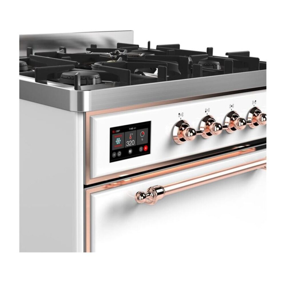 ILVE UM30D Majestic II 30 inch Dual Fuel Range with 5 Black Brass Burners