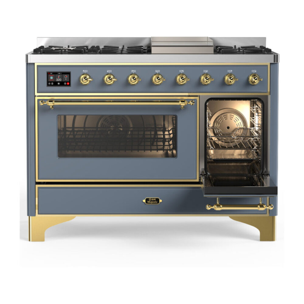 ILVE UM48FNR Majestic II 48 inch Dual Fuel Range with 8 Burners, Griddle