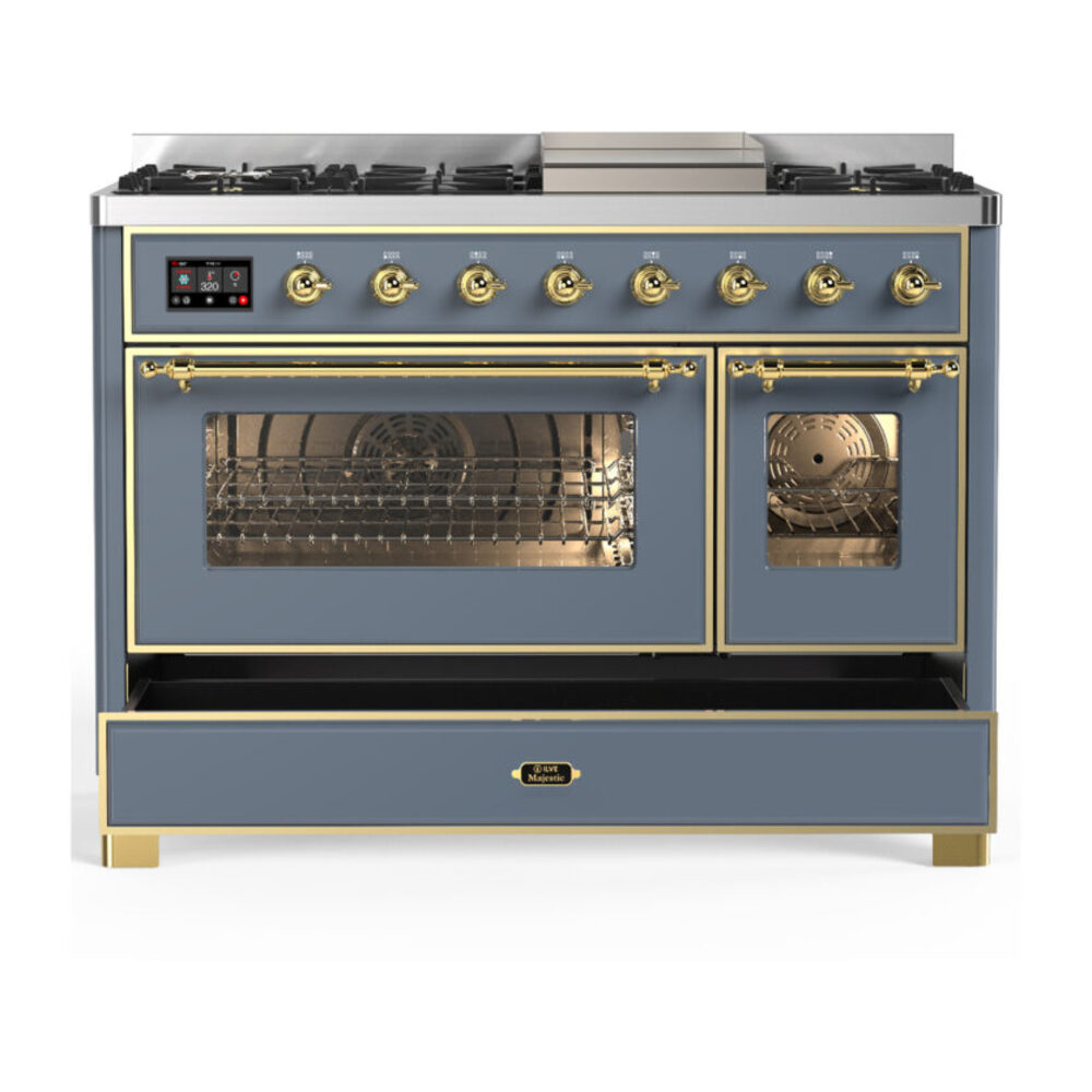 ILVE UM48FNR Majestic II 48 inch Dual Fuel Range with 8 Burners, Griddle