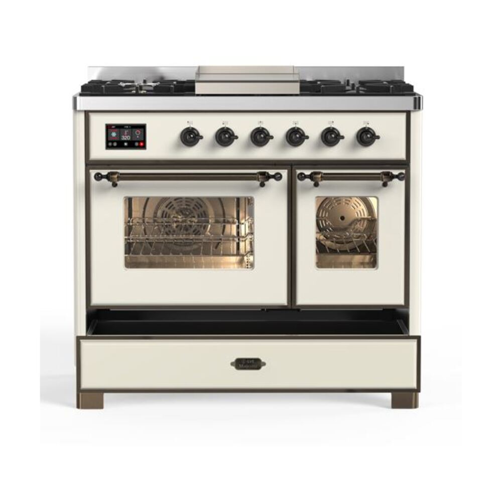 ILVE_UMD10FDNS3AWBLP_Majestic_II_40"_Dual_Fuel_Range_Right_Angle