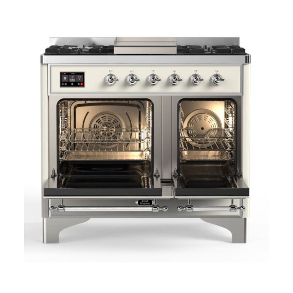 ILVE_UMD10FDNS3AWCLP_Majestic_II_40"_Dual_Fuel_Range_Front_View