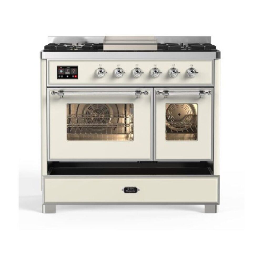 ILVE_UMD10FDNS3AWCLP_Majestic_II_40"_Dual_Fuel_Range_Right_Angle