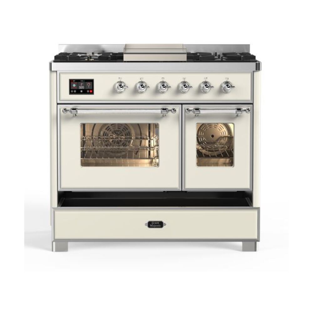 ILVE_UMD10FDNS3AWCLP_Majestic_II_40"_Dual_Fuel_Range_Right_Angle