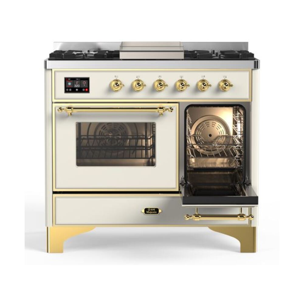 ILVE_UMD10FDNS3AWGLP_Majestic_II_40"_Dual_Fuel_Range_Left_Angle