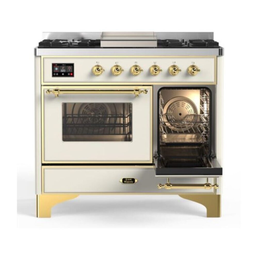 ILVE_UMD10FDNS3AWGLP_Majestic_II_40"_Dual_Fuel_Range_Left_Angle