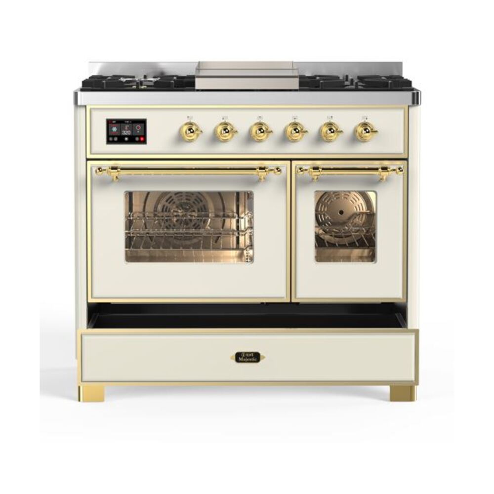 ILVE_UMD10FDNS3AWGLP_Majestic_II_40"_Dual_Fuel_Range_Right_Angle