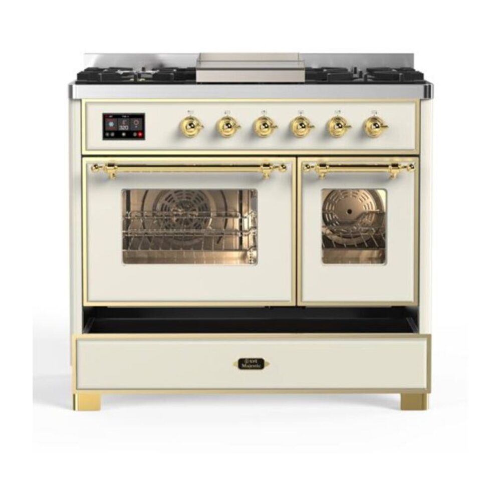 ILVE_UMD10FDNS3AWGLP_Majestic_II_40"_Dual_Fuel_Range_Right_Angle