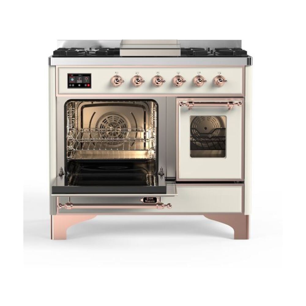 ILVE_UMD10FDNS3AWPLP_Majestic_II_40"_Dual_Fuel_Range_Top_Angle