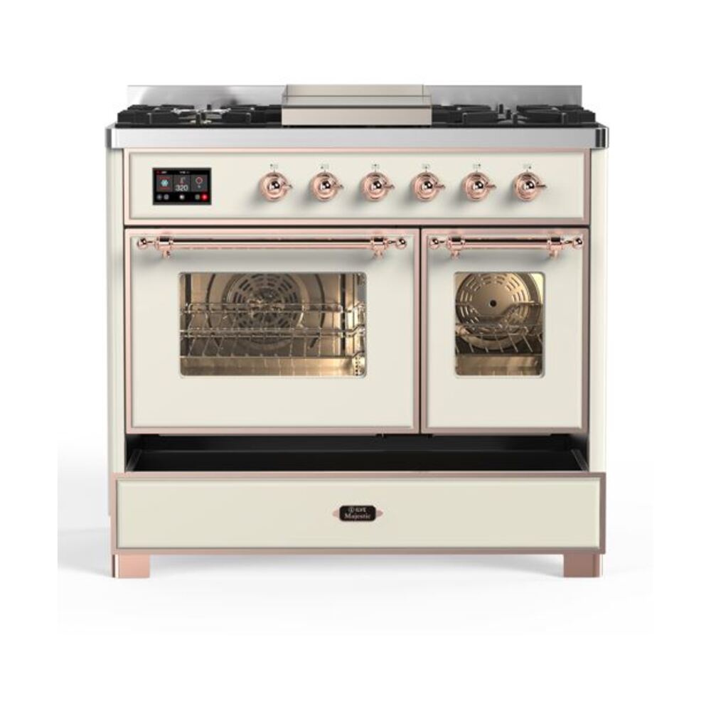 ILVE_UMD10FDNS3AWPLP_Majestic_II_40"_Dual_Fuel_Range_Right_Angle