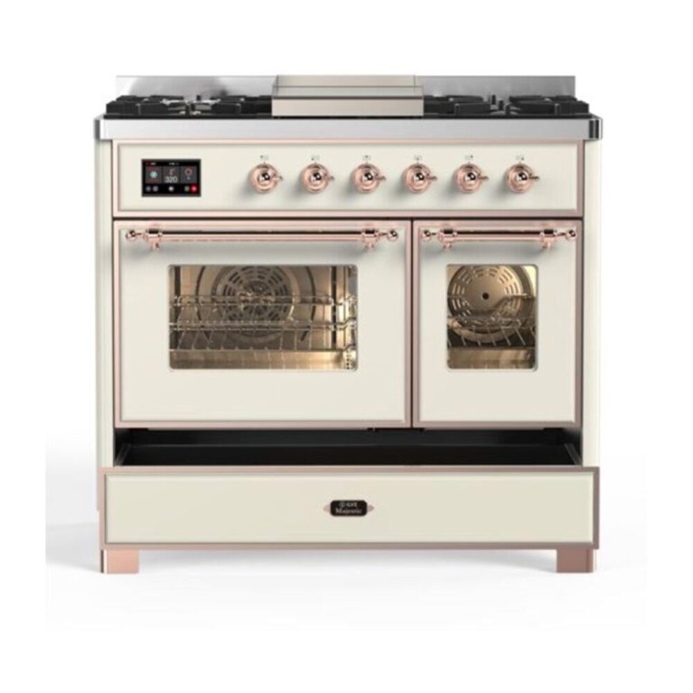 ILVE_UMD10FDNS3AWP_Majestic_II_40"_Dual_Fuel_Range_Right_Angle