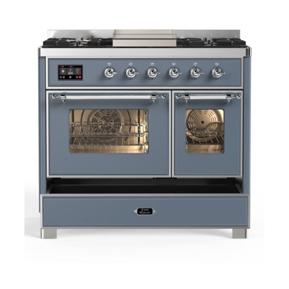 ILVE UMD10F Majestic II 40 inch Dual Fuel Range with 6 Burners, Griddle