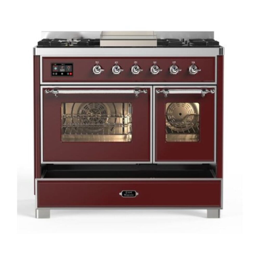 ILVE UMD10F Majestic II 40 inch Dual Fuel Range with 6 Burners, Griddle