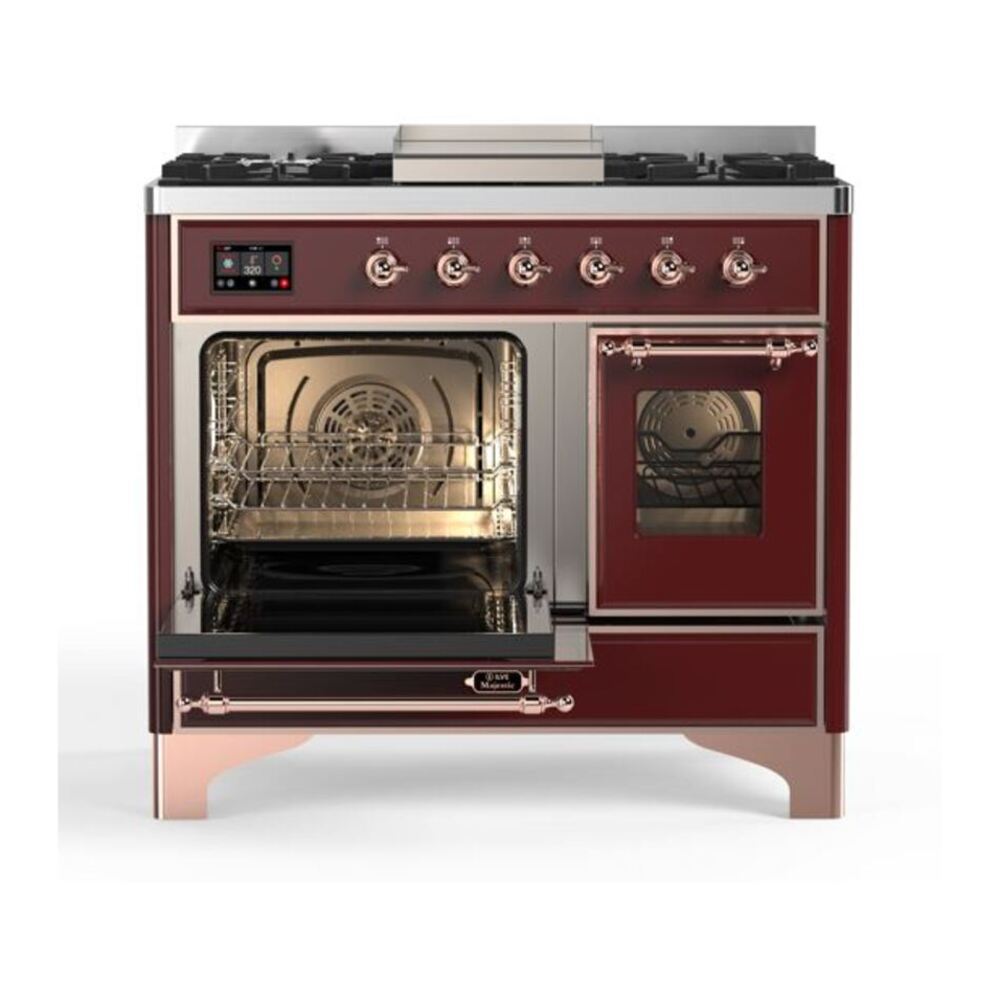 ILVE UMD10FDNS3BUP Majestic II 40 inch Dual Fuel Range with 6 Burners, Griddle (Natural Gas, Triple Glass Door, Burgundy, Copper) 7 ILVE UMD10F Majestic II 40 inch Dual Fuel Range with 6 Burners, Griddle