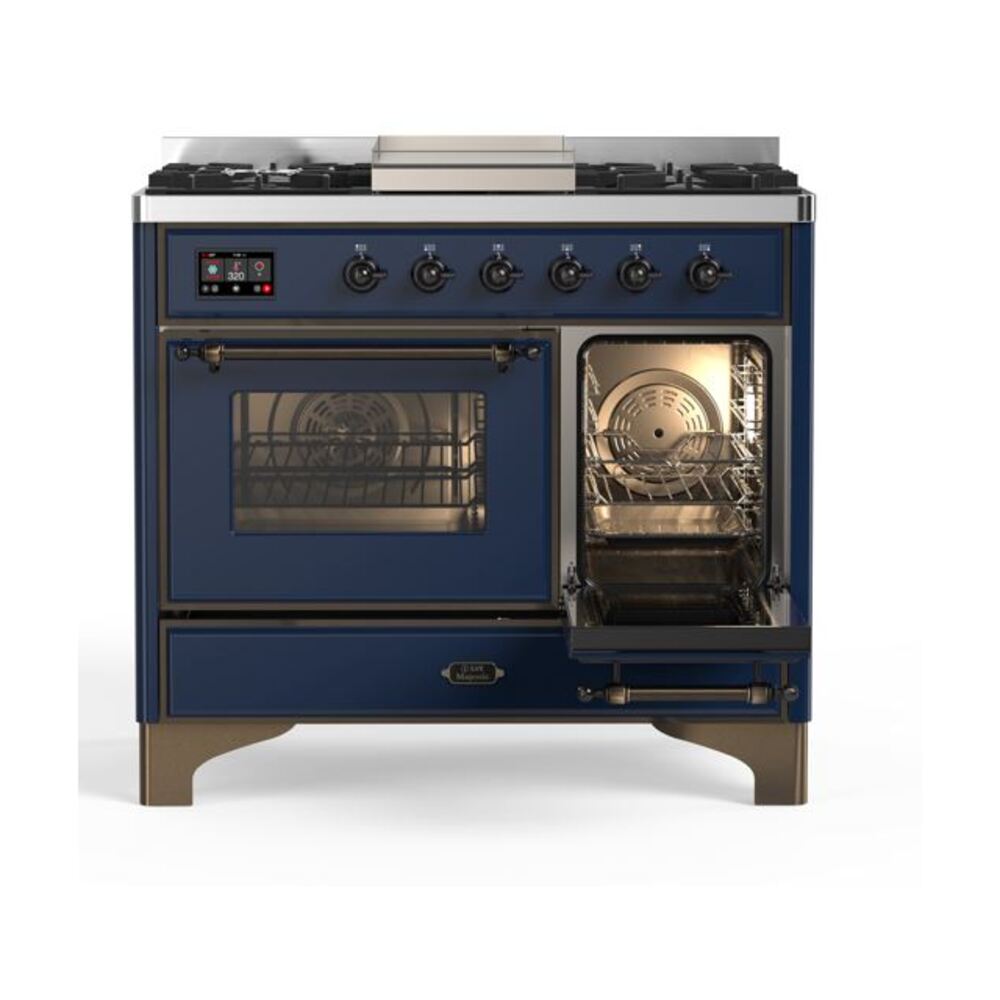 ILVE UMD10F Majestic II 40 inch Dual Fuel Range with 6 Burners, Griddle