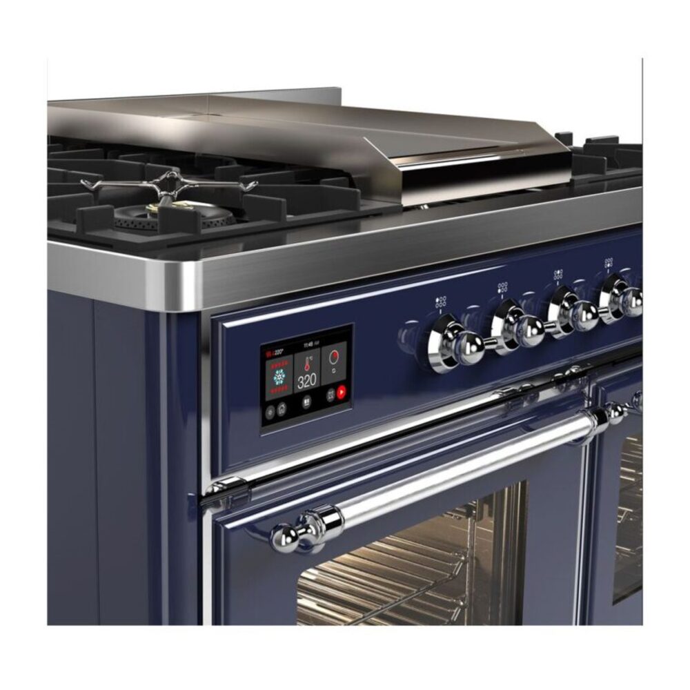 ILVE UMD10F Majestic II 40 inch Dual Fuel Range with 6 Burners, Griddle