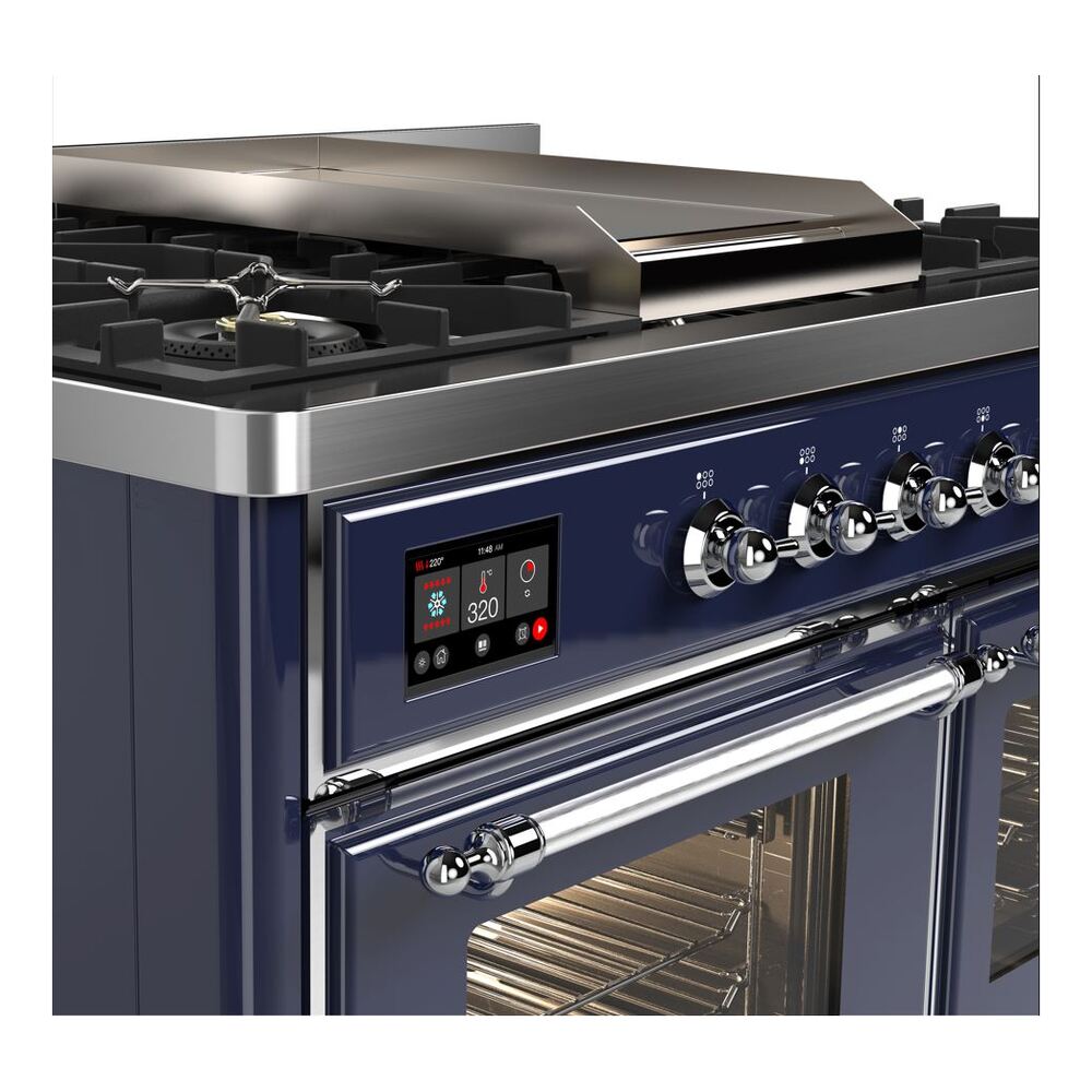ILVE UMD10F Majestic II 40 inch Dual Fuel Range with 6 Burners, Griddle