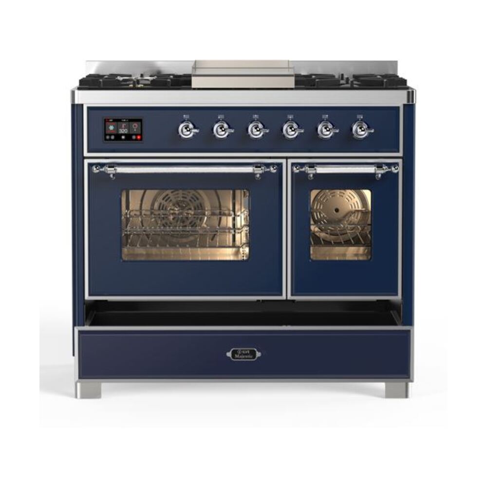 ILVE UMD10F Majestic II 40 inch Dual Fuel Range with 6 Burners, Griddle