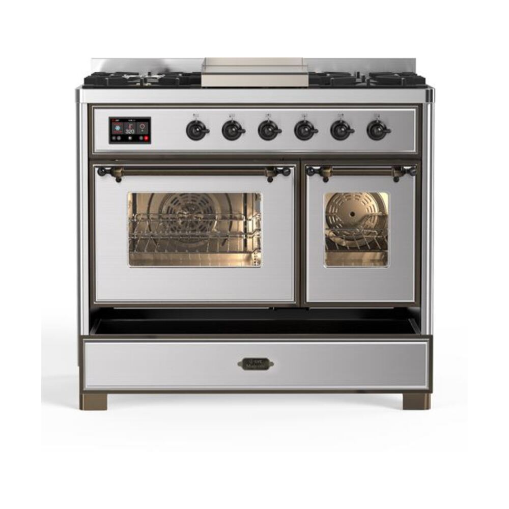 ILVE UMD10F Majestic II 40 inch Dual Fuel Range with 6 Burners, Griddle