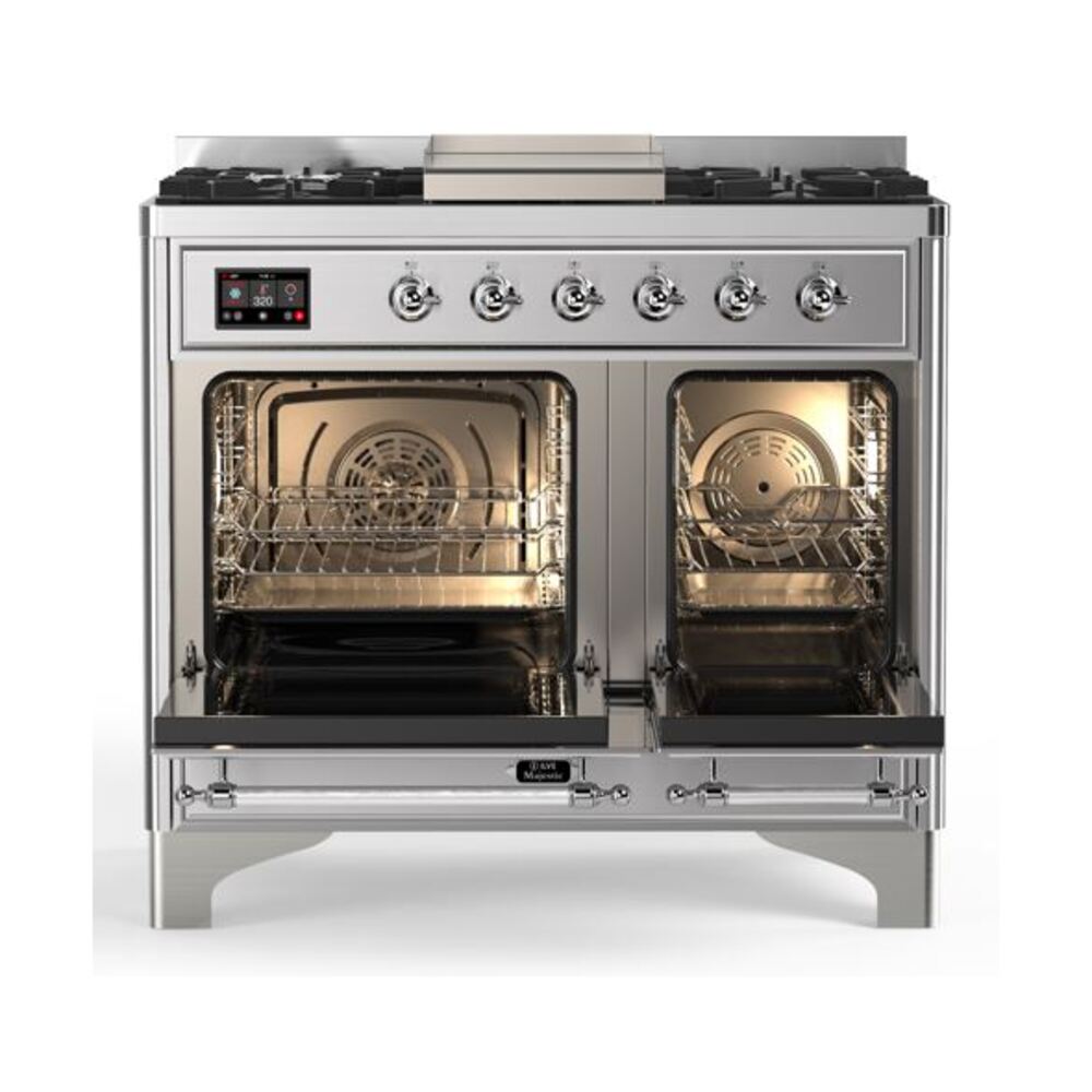 ILVE UMD10F Majestic II 40 inch Dual Fuel Range with 6 Burners, Griddle