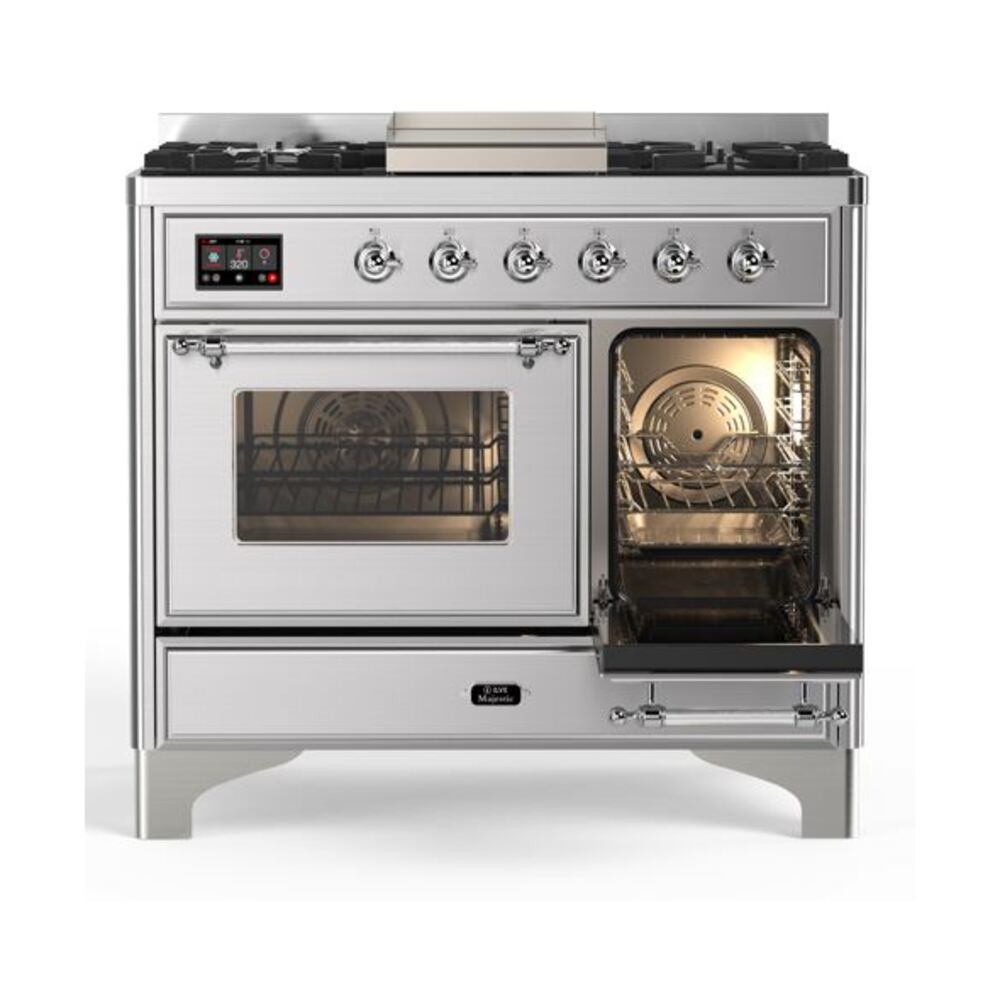 ILVE UMD10F Majestic II 40 inch Dual Fuel Range with 6 Burners, Griddle