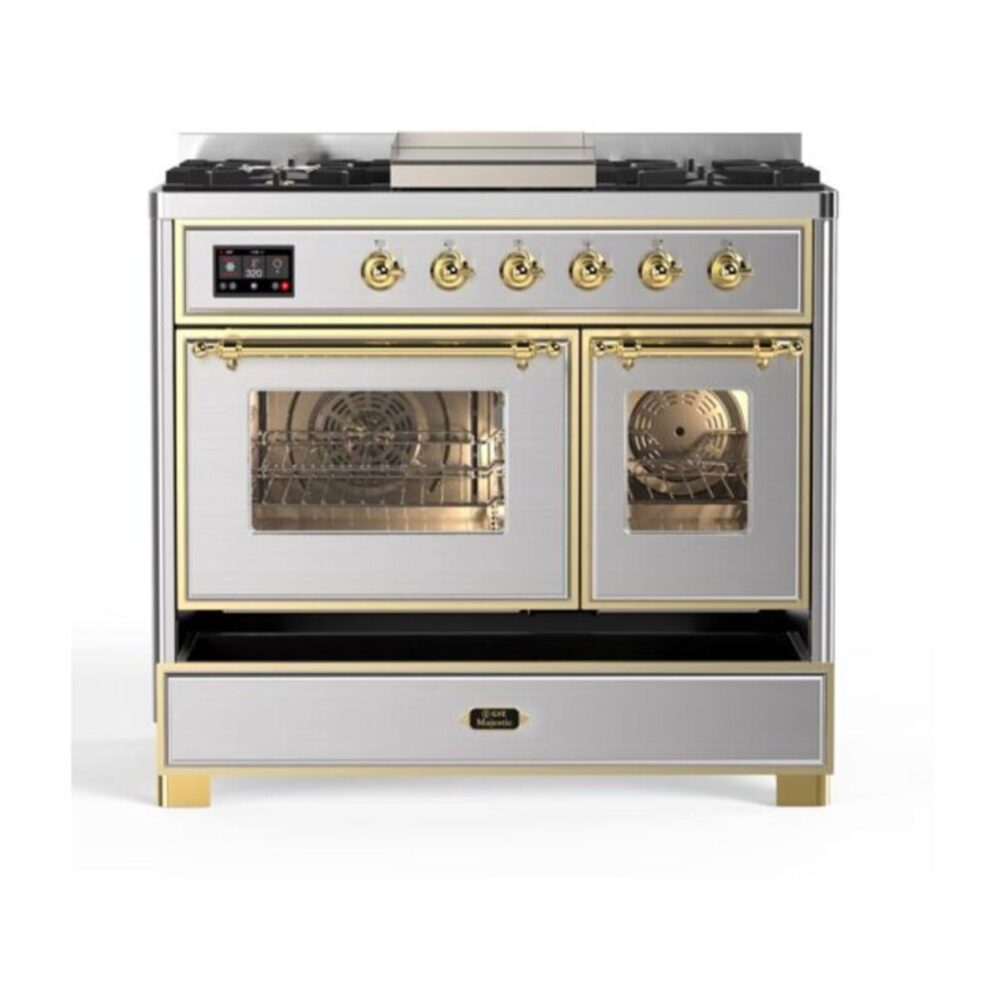 ILVE UMD10F Majestic II 40 inch Dual Fuel Range with 6 Burners, Griddle
