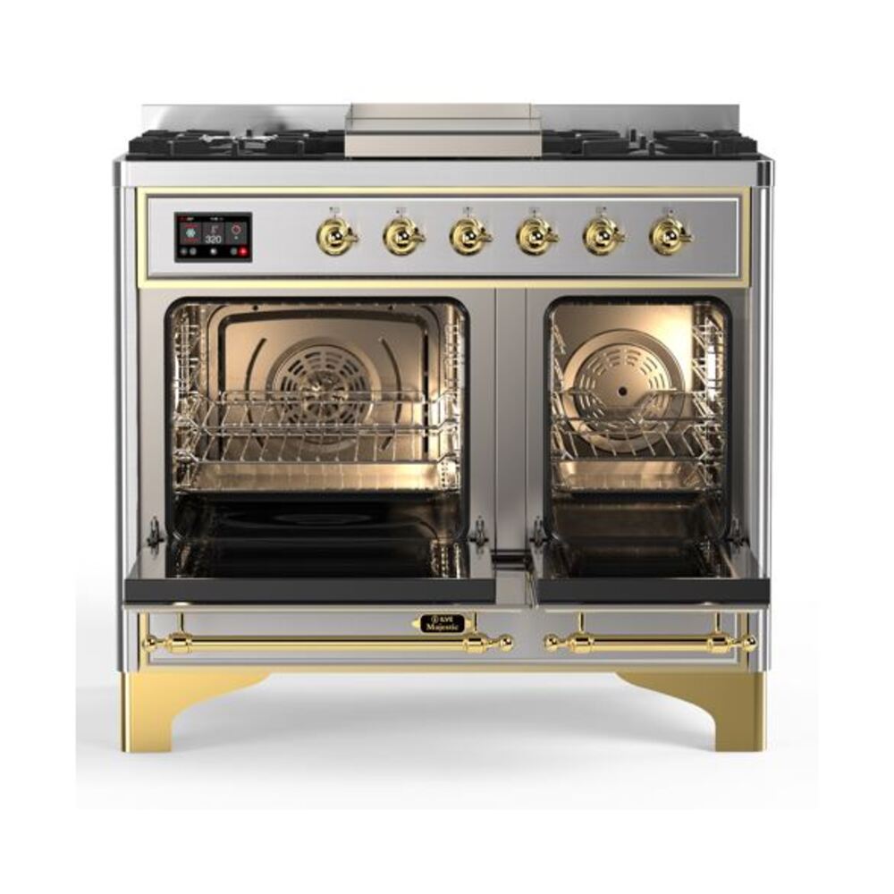 ILVE UMD10F Majestic II 40 inch Dual Fuel Range with 6 Burners, Griddle