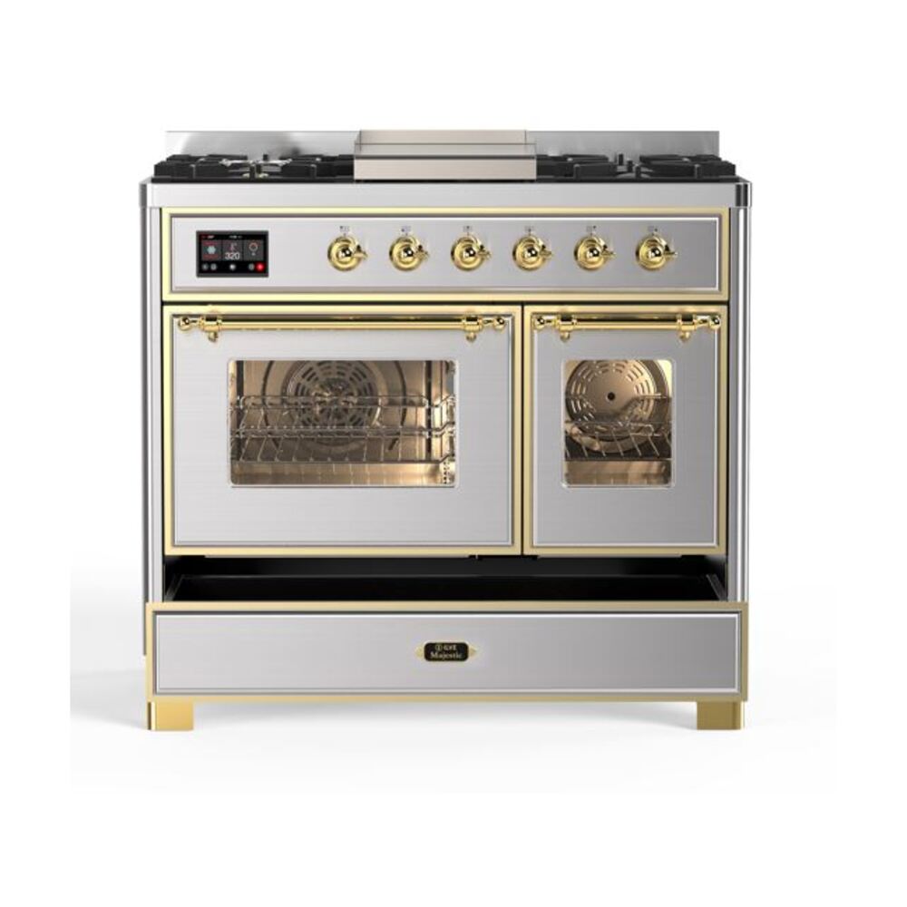 ILVE UMD10F Majestic II 40 inch Dual Fuel Range with 6 Burners, Griddle