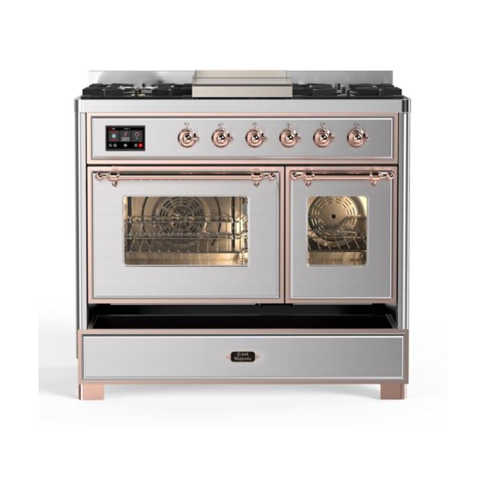 ILVE UMD10F Majestic II 40 inch Dual Fuel Range with 6 Burners, Griddle