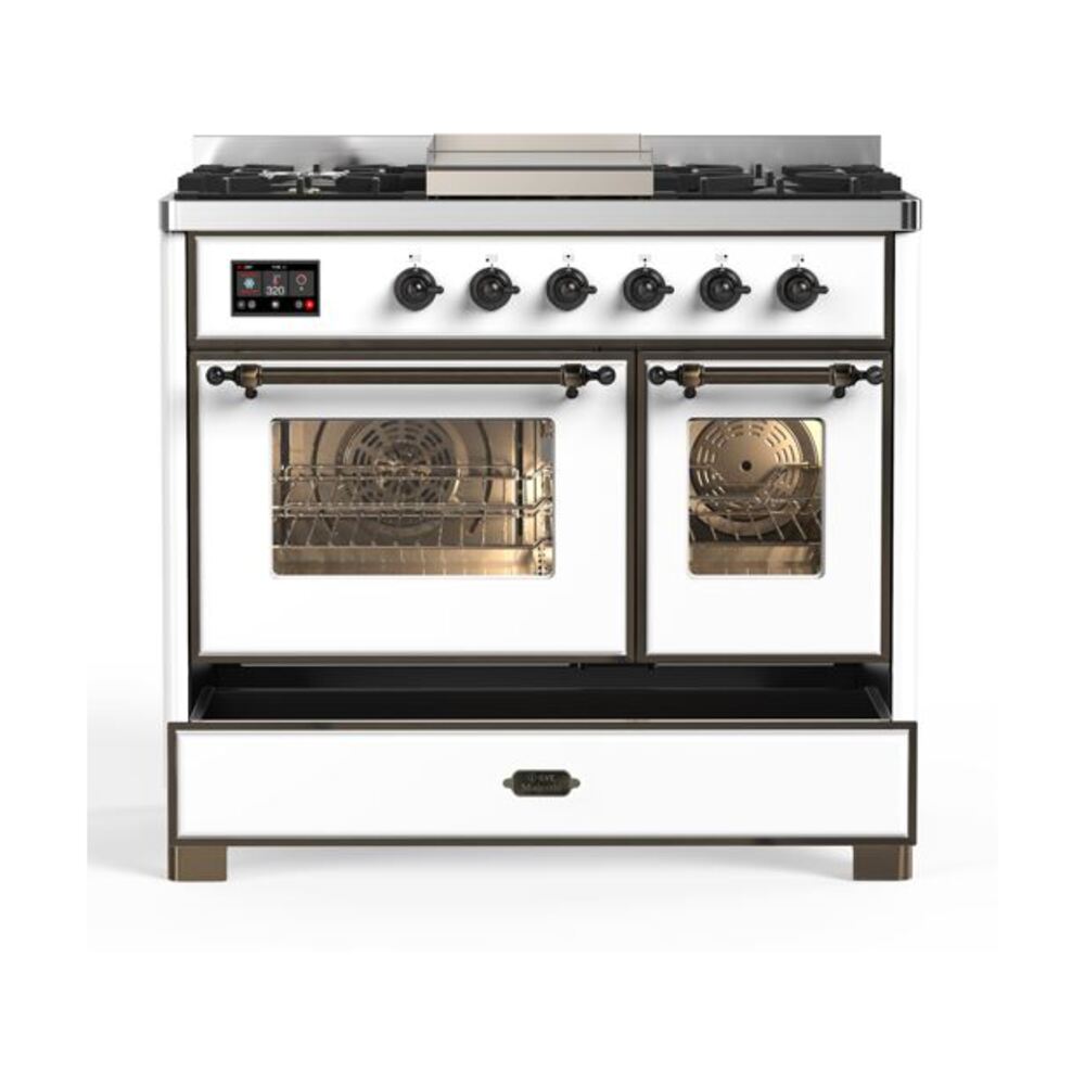 ILVE UMD10F Majestic II 40 inch Dual Fuel Range with 6 Burners, Griddle