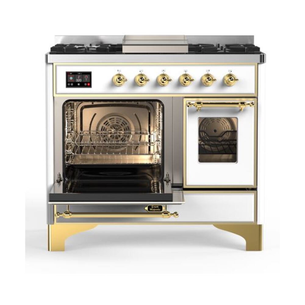 ILVE UMD10F Majestic II 40 inch Dual Fuel Range with 6 Burners, Griddle