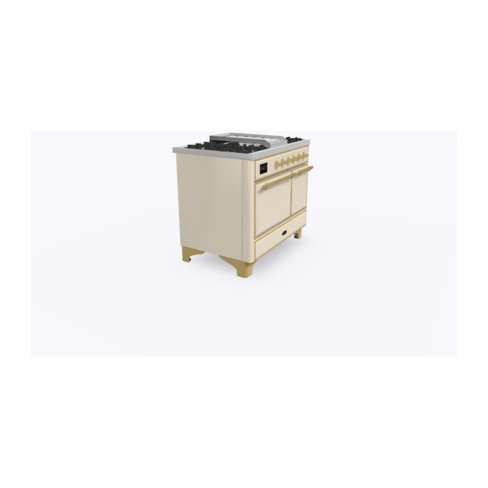 ILVE_UMD10FDQNS3AWGLP_Majestic_II_40"_Dual_Fuel_Range_Left_Angle