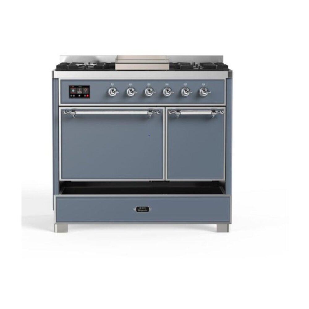 ILVE UMD10F Majestic II 40 inch Dual Fuel Range with 6 Burners, Griddle