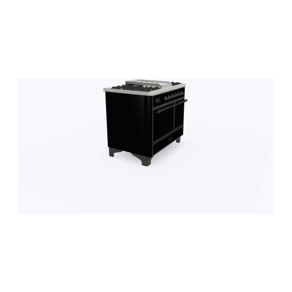 ILVE_UMD10FDQNS3BKBLP_Majestic_II_40"_Dual_Fuel_Range_Left_Angle