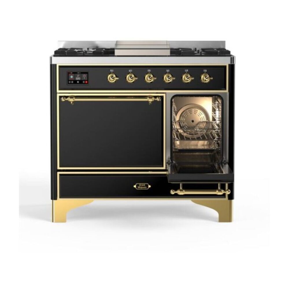 ILVE_UMD10FDQNS3BKGLP_Majestic_II_40"_Dual_Fuel_Range_Right_Angle