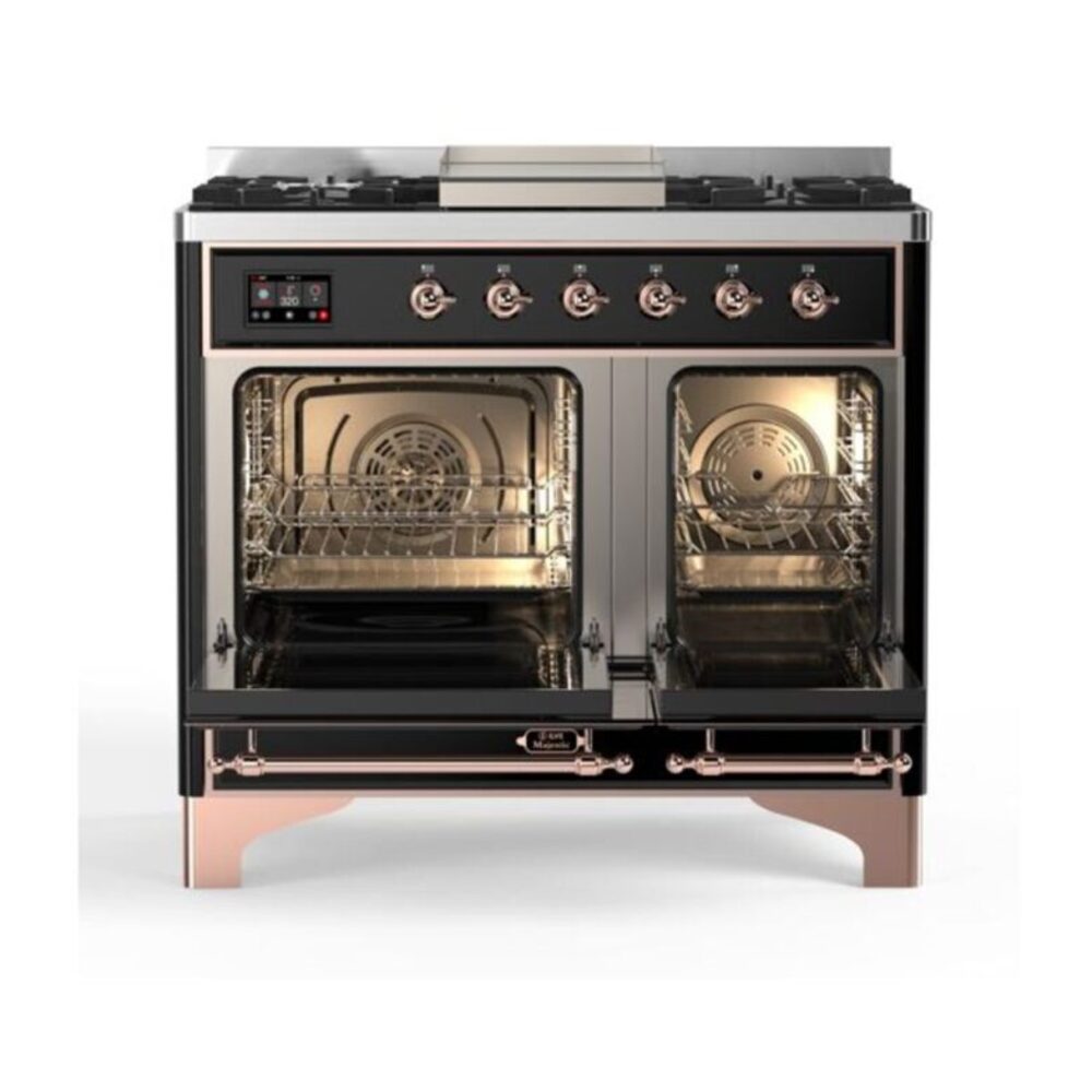 ILVE_UMD10FDQNS3BKPLP_Majestic_II_40"_Dual_Fuel_Range_Top_Angle