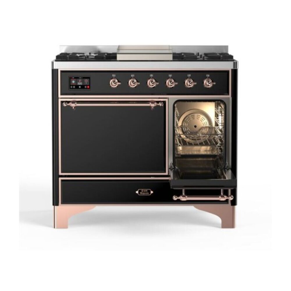 ILVE_UMD10FDQNS3BKPLP_Majestic_II_40"_Dual_Fuel_Range_Right_Angle