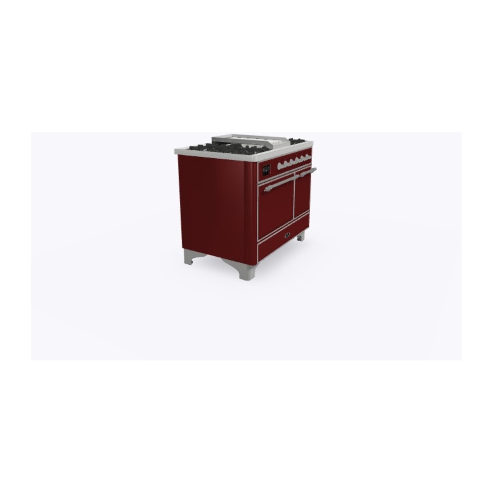 ILVE_UMD10FDQNS3BUCLP_Majestic_II_40"_Dual_Fuel_Range_Left_Angle