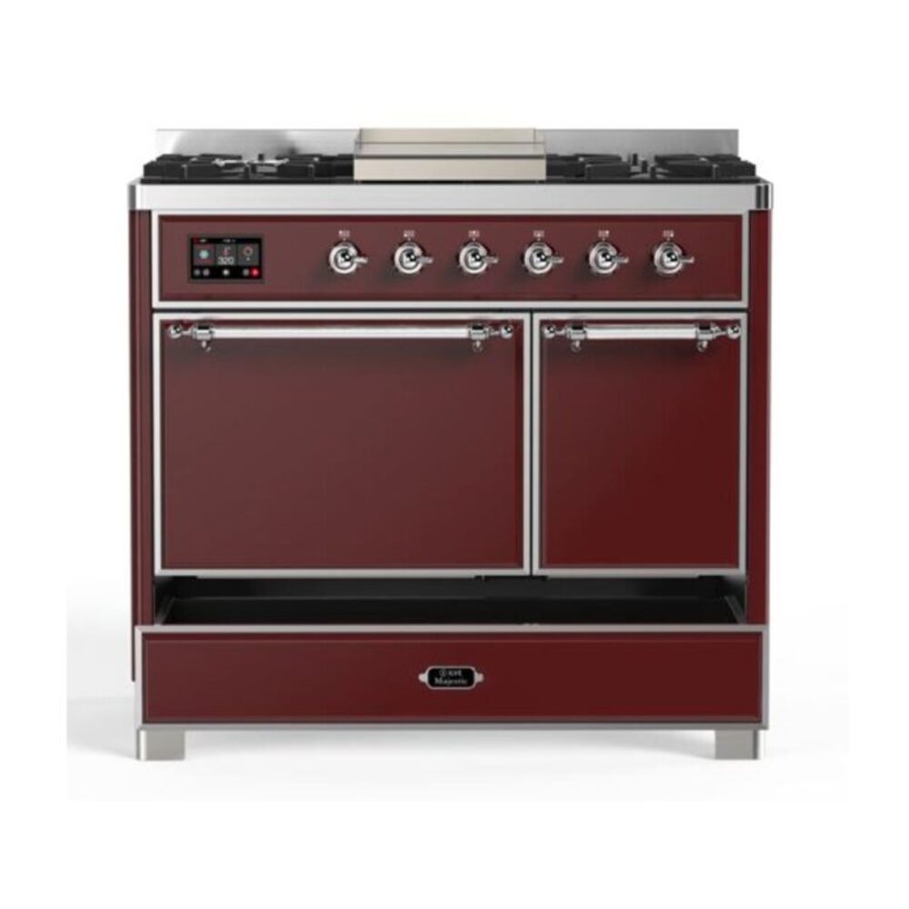ILVE UMD10F Majestic II 40 inch Dual Fuel Range with 6 Burners, Griddle