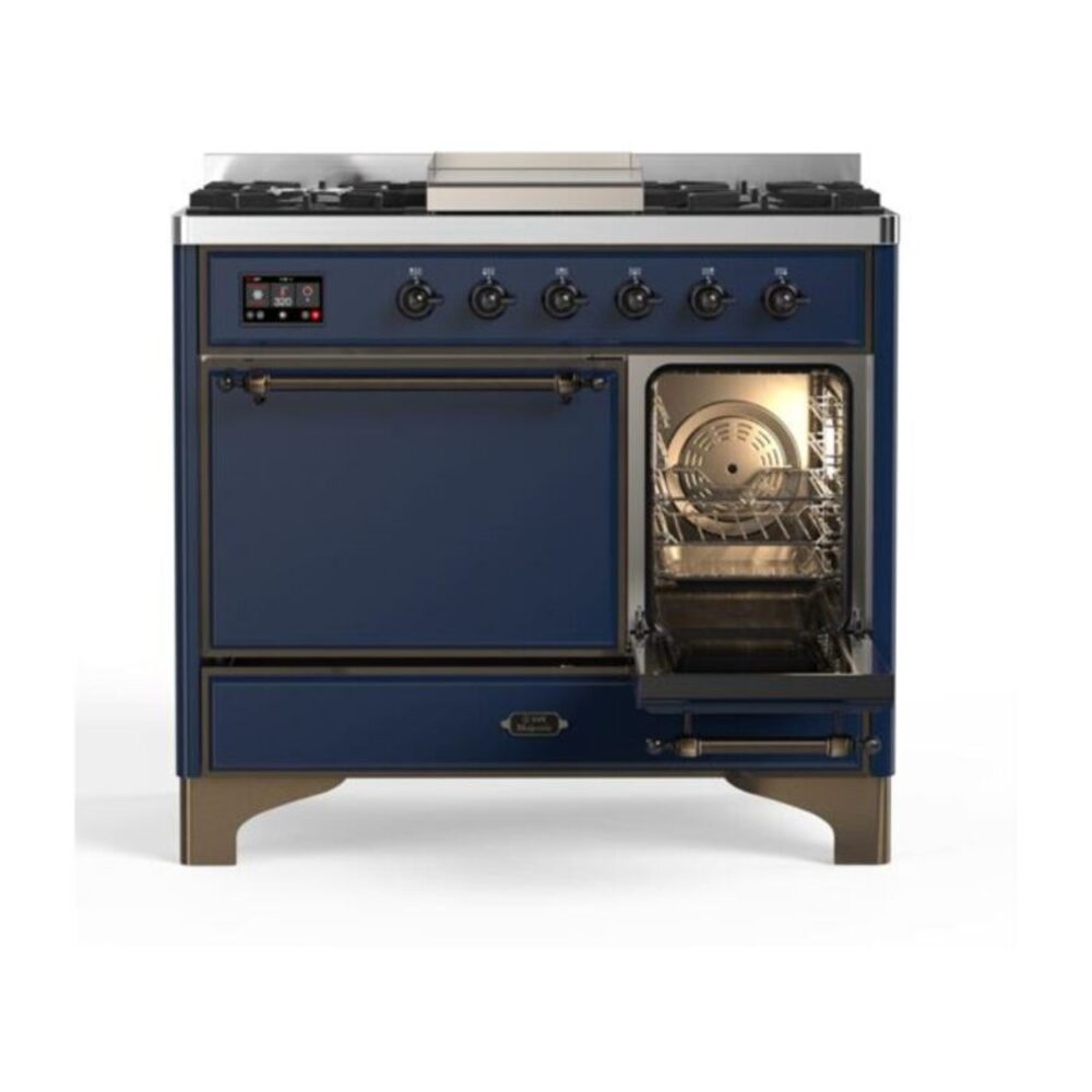 ILVE_UMD10FDQNS3MBBLP_Majestic_II_40"_Dual_Fuel_Range_Right_Angle