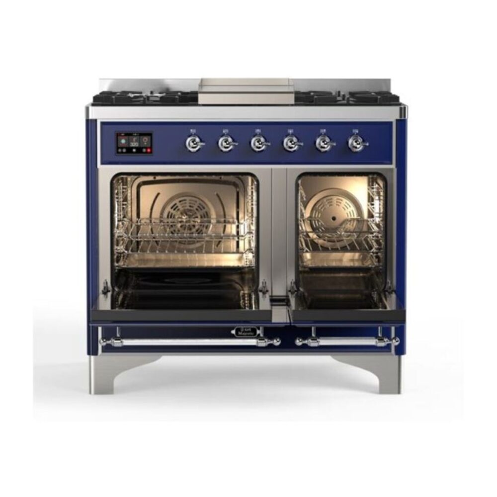 ILVE_UMD10FDQNS3MBCLP_Majestic_II_40"_Dual_Fuel_Range_Top_Angle