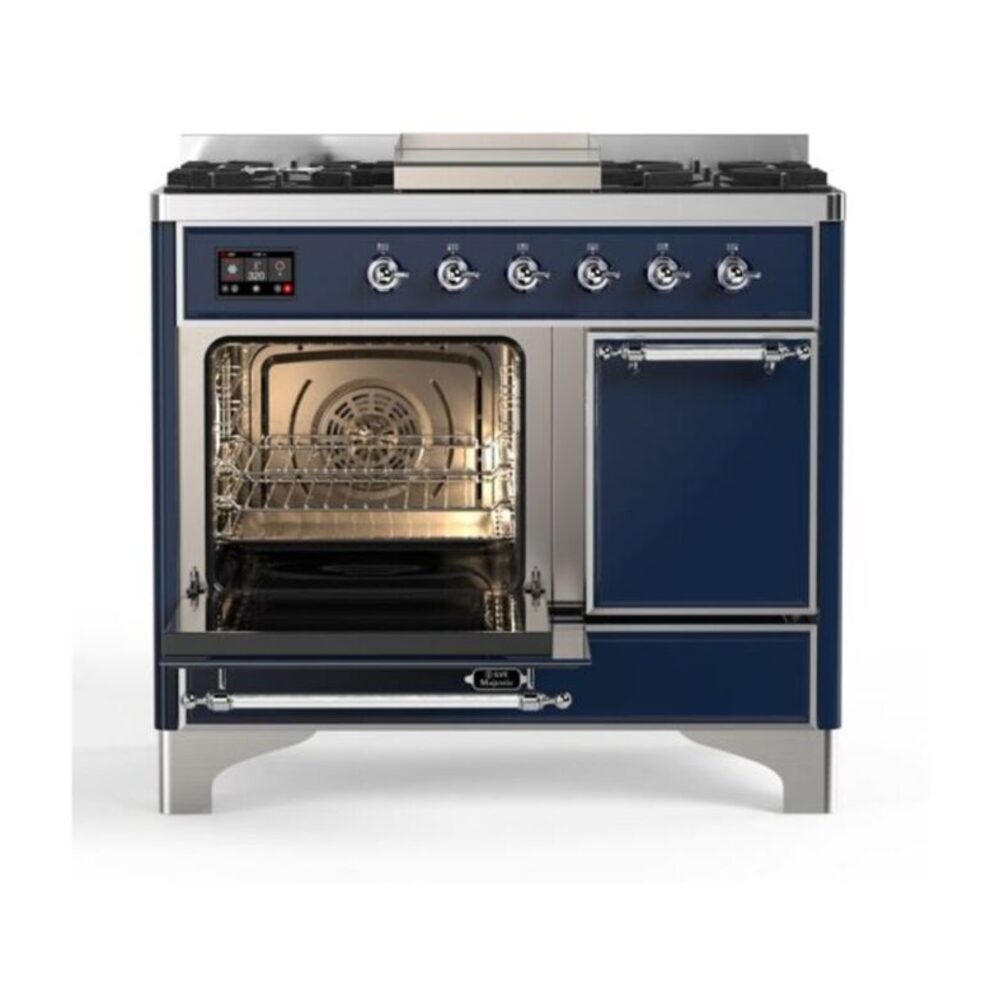 ILVE_UMD10FDQNS3MBCLP_Majestic_II_40"_Dual_Fuel_Range_Left_Angle