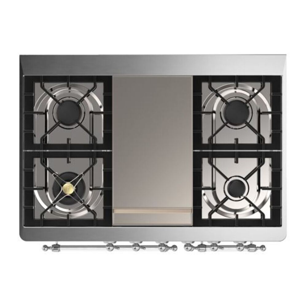 ILVE UMD10FDQNS3MBCLP Majestic II 40 inch Dual Fuel Range with 6 Burners, Griddle (Liquid Propane, Solid Door, Midnight Blue, Chrome) 12 ILVE UMD10F Majestic II 40 inch Dual Fuel Range with 6 Burners, Griddle