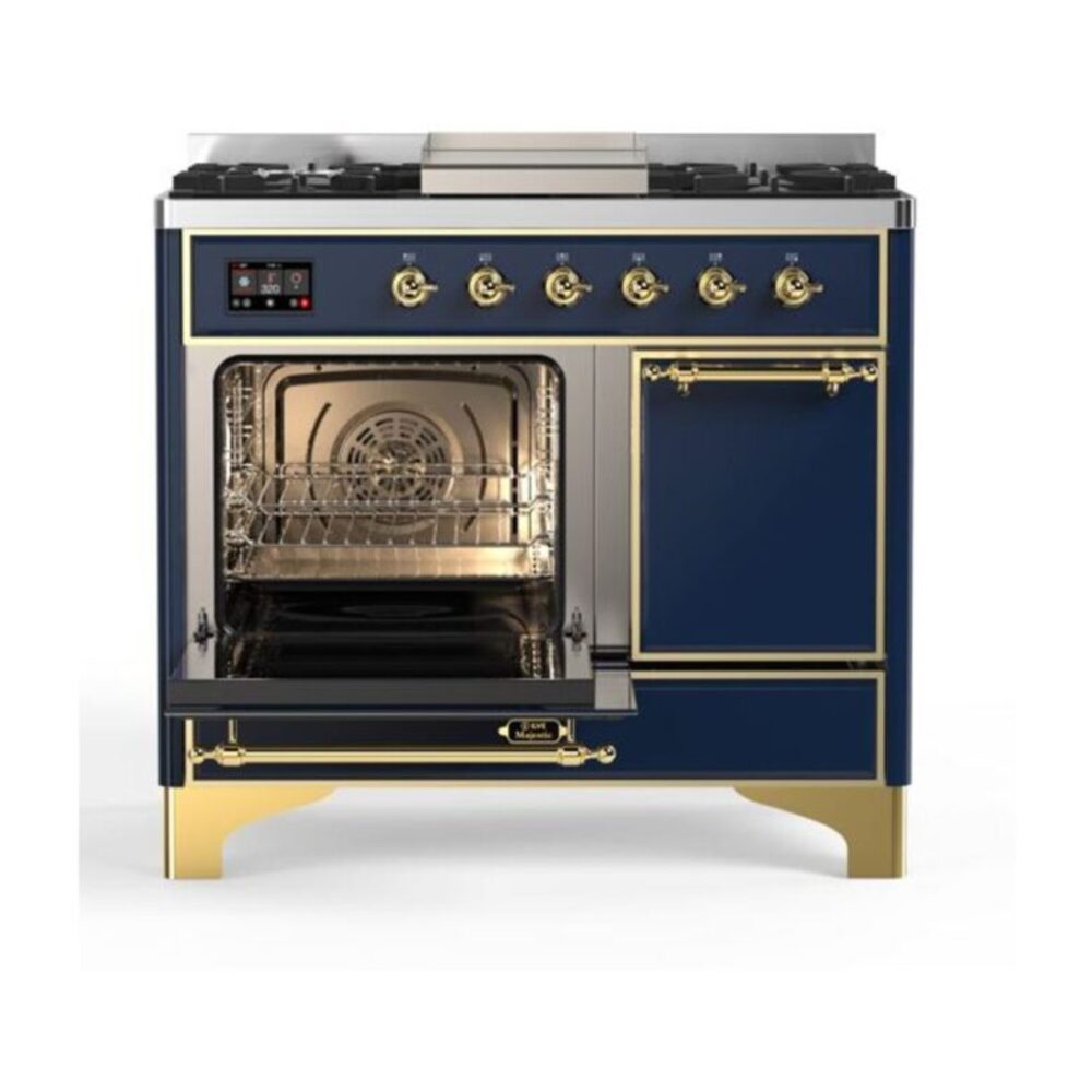 ILVE_UMD10FDQNS3MBGLP_Majestic_II_40"_Dual_Fuel_Range_Left_Angle